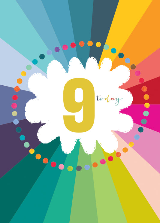 Colourful Cloud 9th Birthday Card