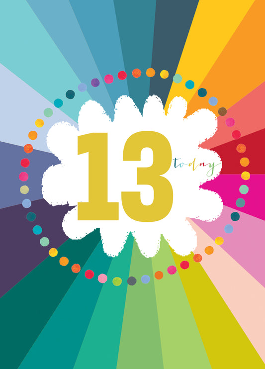 Colourful Cloud 13th Birthday Card