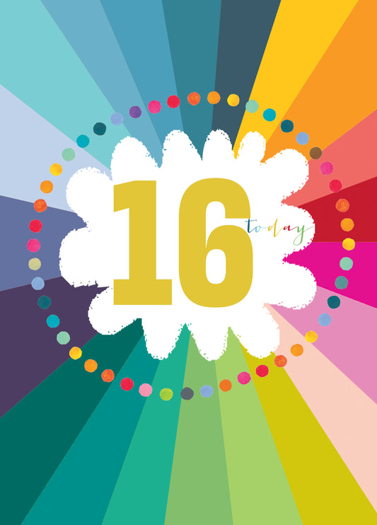 Colourful Cloud 16th Birthday Card