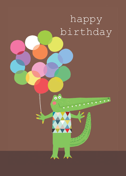 Crocodile With Birthday Balloons