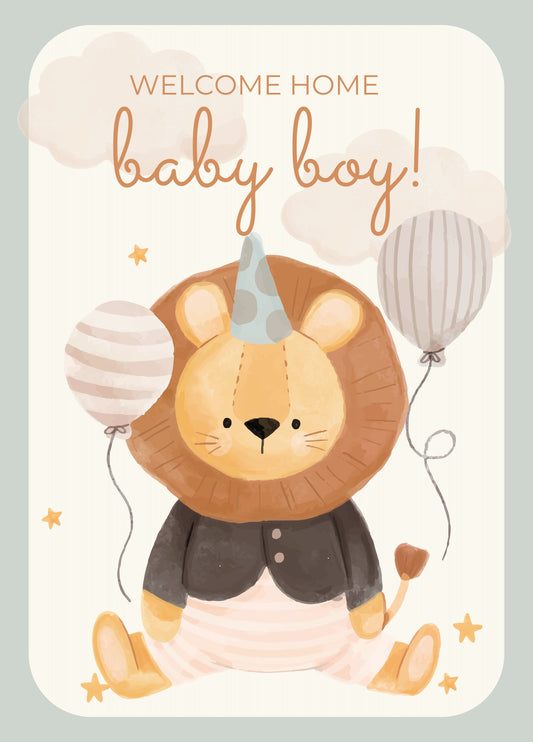 Welcome Home Baby Boy Card
