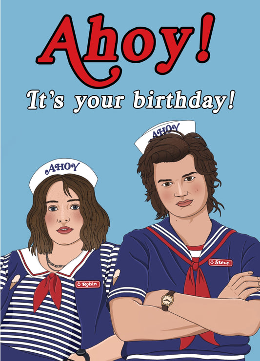 Stranger Things Scoops Ahoy Steve & Robin Birthday Card
