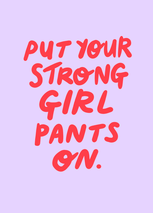Strong Girl Pants Card