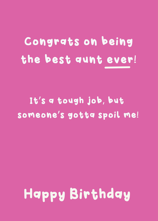 Best Aunt Ever - Happy Birthday Auntie