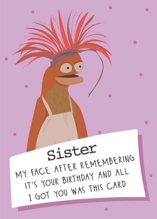 Pepe The Prawn - Sister Meme Birthday Card