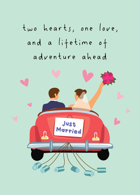 Two Hearts One Love - Happy Wedding Day