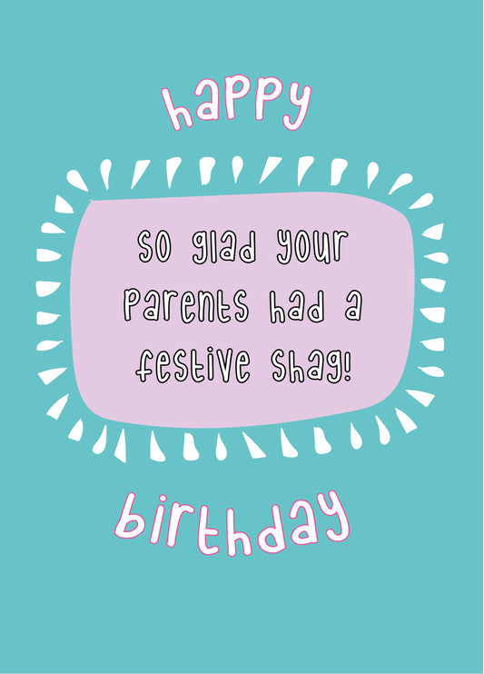 Festive Shag September Birthday Card