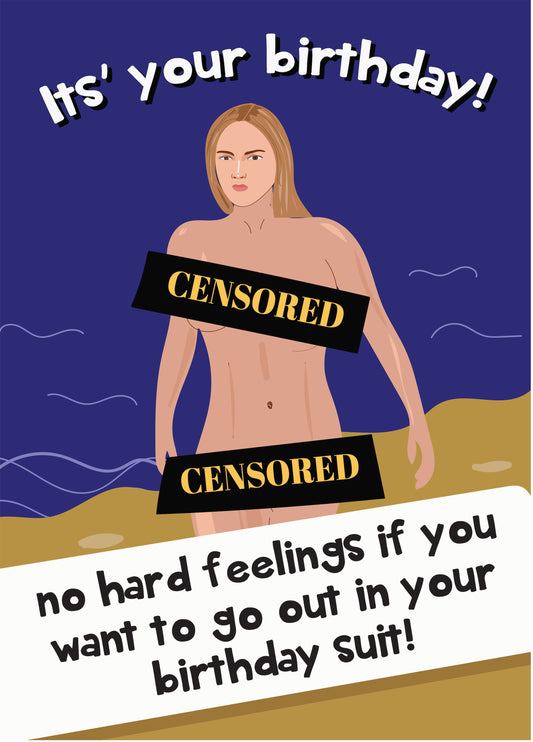 Jennifer Lawrence Full Frontal Birthday Card