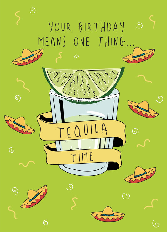 Tequila Time! - Happy Birthday Card