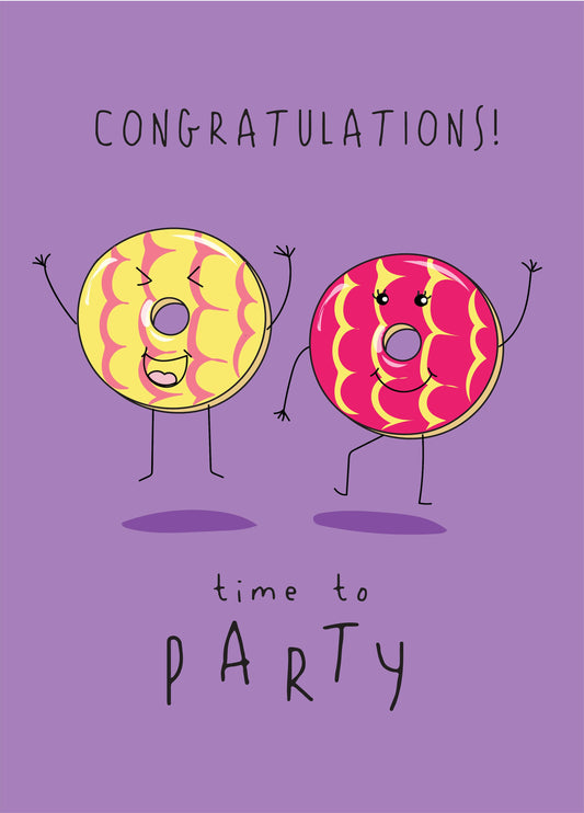 Time To Party - Congratulations Card