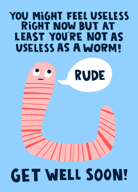 Get Well Worm Card