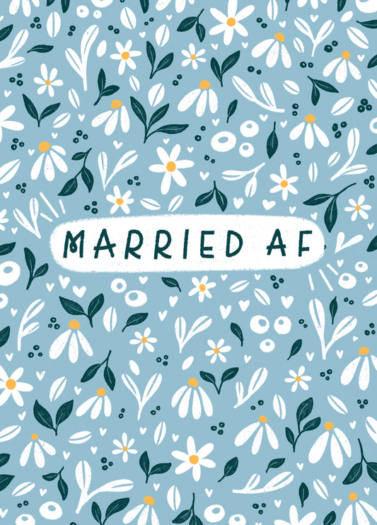 Funny Wedding Card, Married AF