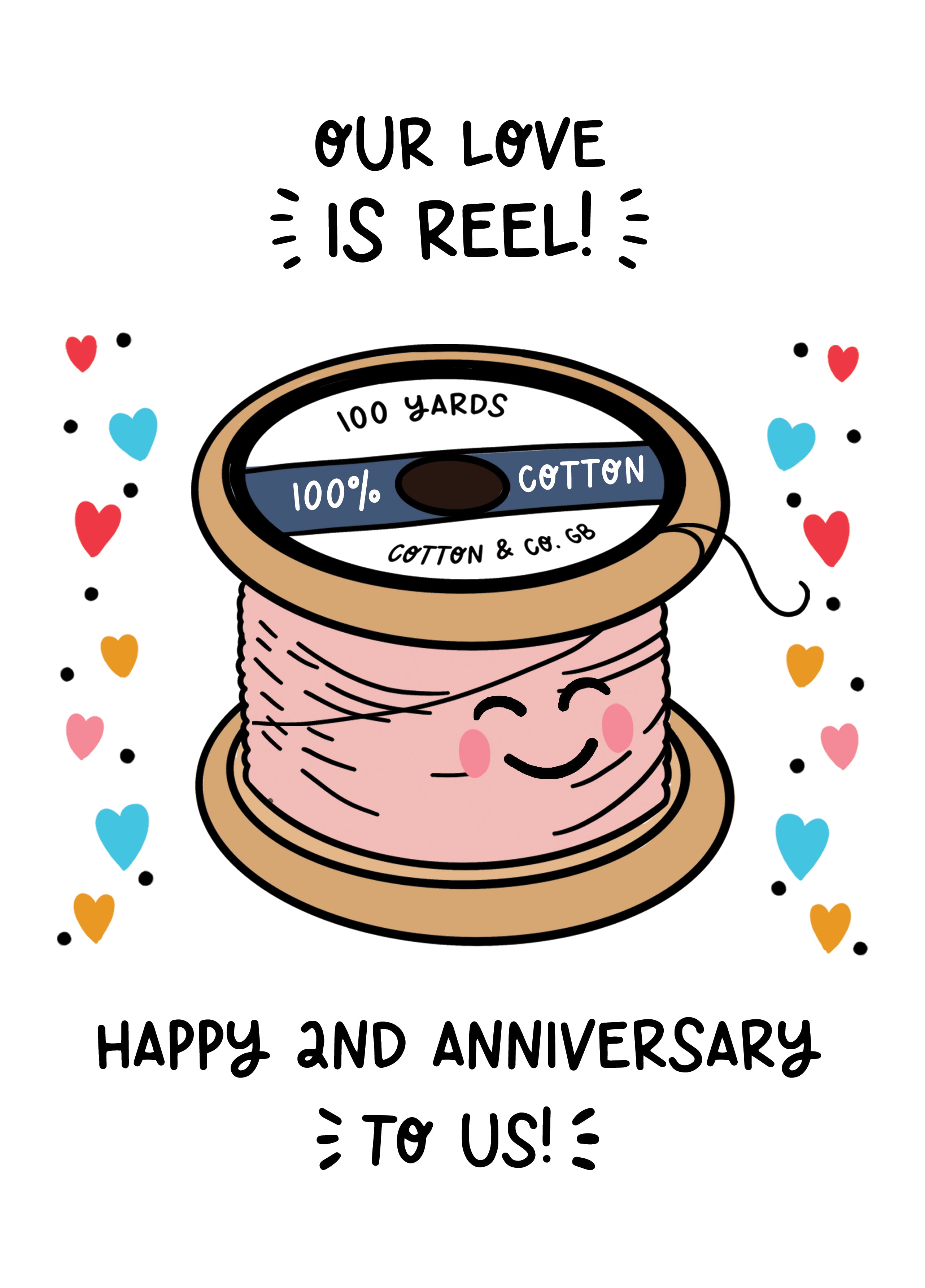 2nd Anniversary Card Cotton Anniversary Scribbler Cards Gifts