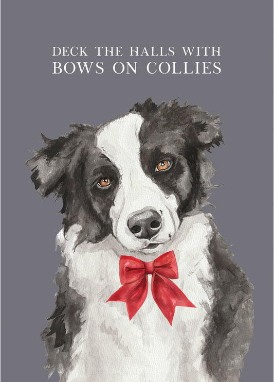 Christmas Bows On Collies Card