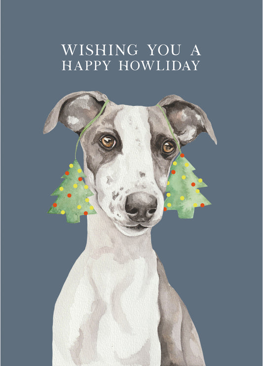 Christmas Lurcher Card