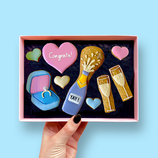 YAY! Engagement Letterbox Cookies
