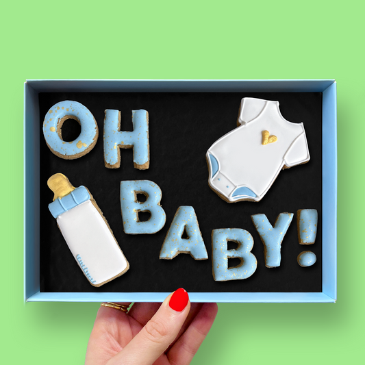 Oh Baby! Letterbox Iced Cookies in Blue