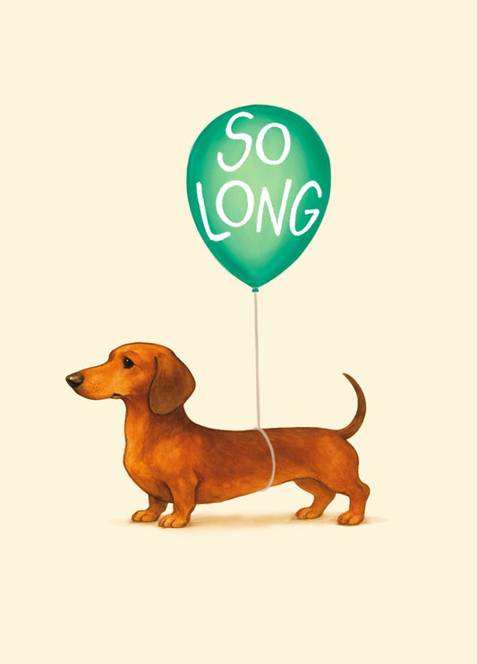 So Long Dachshund - Cute Leaving Card