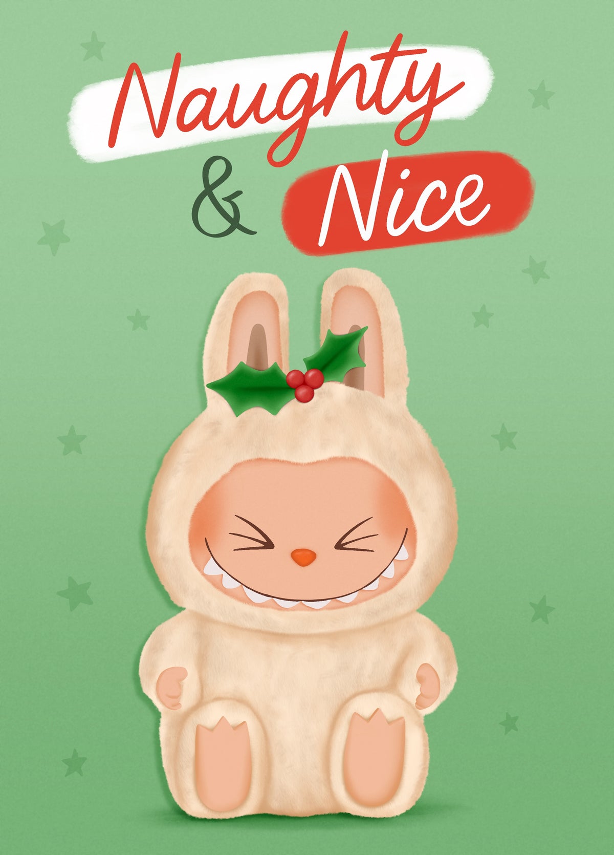 Christmas Labubu Card - Naughty And Nice