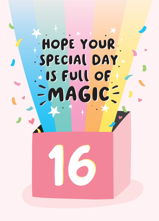Rainbow Magic 16th Birthday Card
