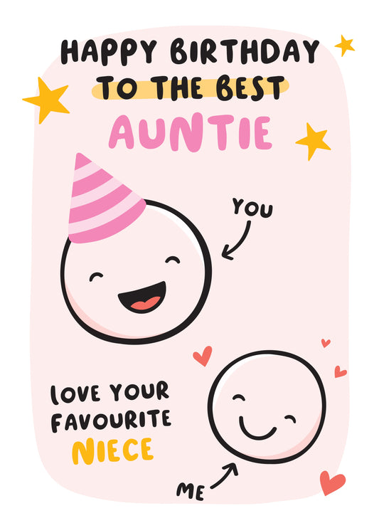 Best Auntie Birthday Card - From Niece
