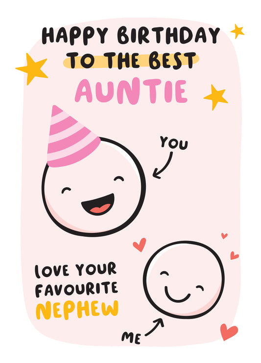 Best Auntie Birthday Card - From Nephew