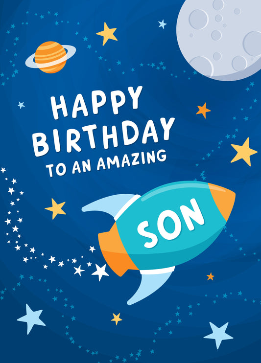 Space Birthday Card Son