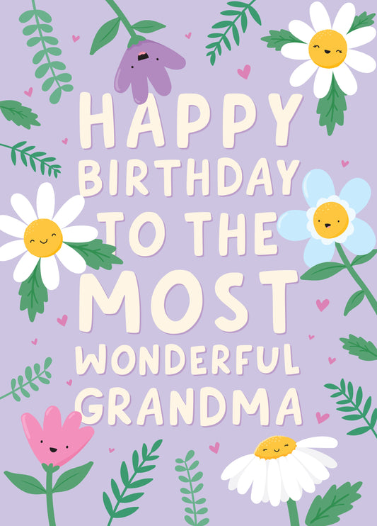 Most Wonderful Grandma Birthday Card