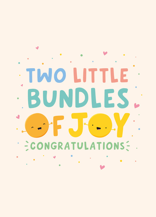 Two Little Bundles New Baby Card