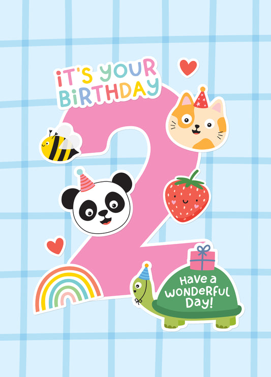 Sticker 2nd Birthday Card