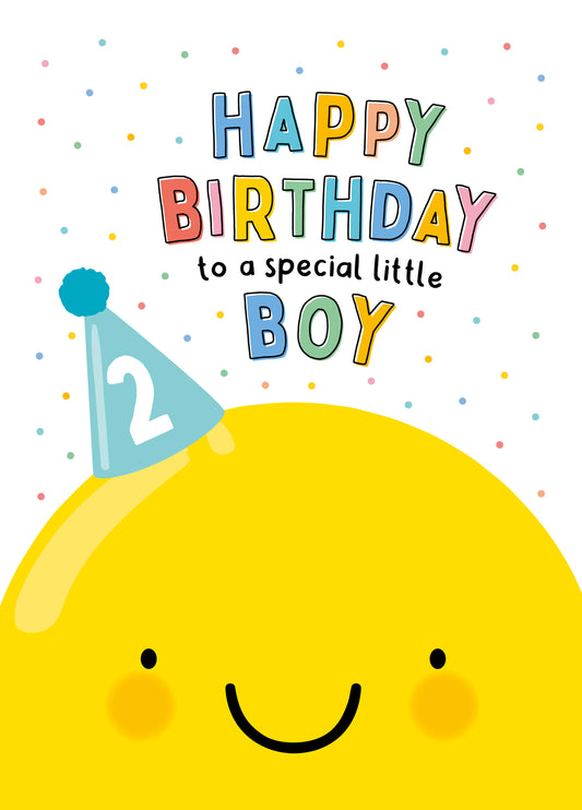 Happy Balloon 2nd Birthday Card - Birthday Boy