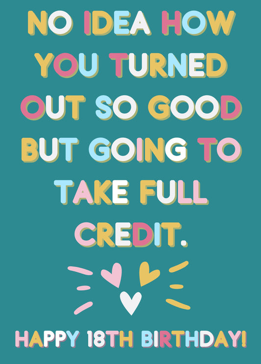 Funny 18th Birthday Card For Son Or Daughter