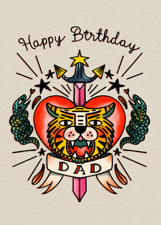 Tattoo Dad Birthday Card