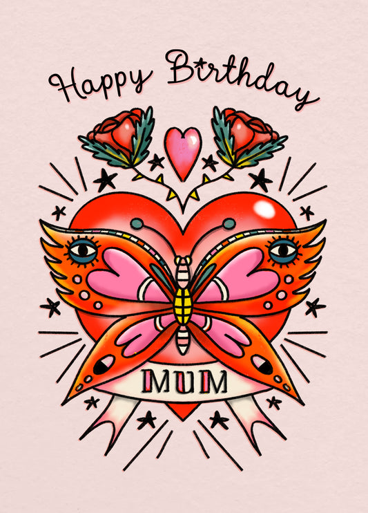 Tattoo Mum Birthday Card