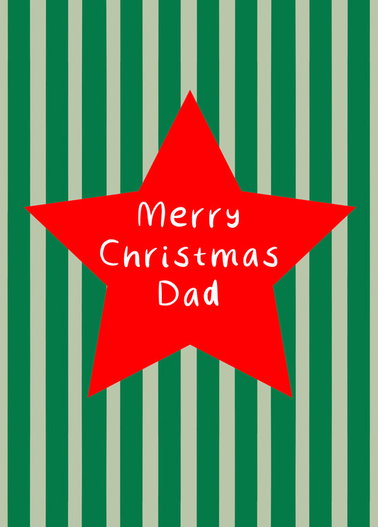 Merry Christmas Dad Star Card