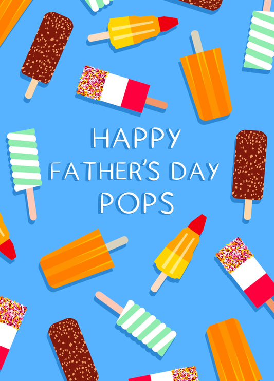Happy Father's Day Pops Ice Lollies Card