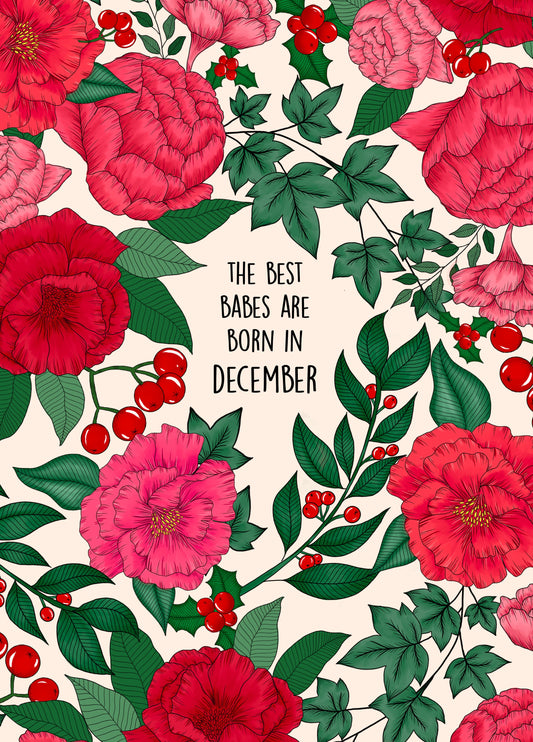 The Best Babes Are Born In December Card