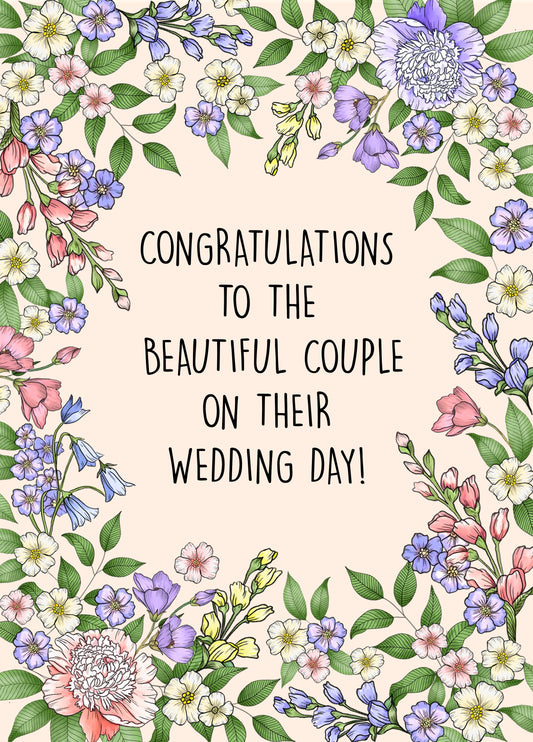 Beautiful Couple Wedding Congrats Card