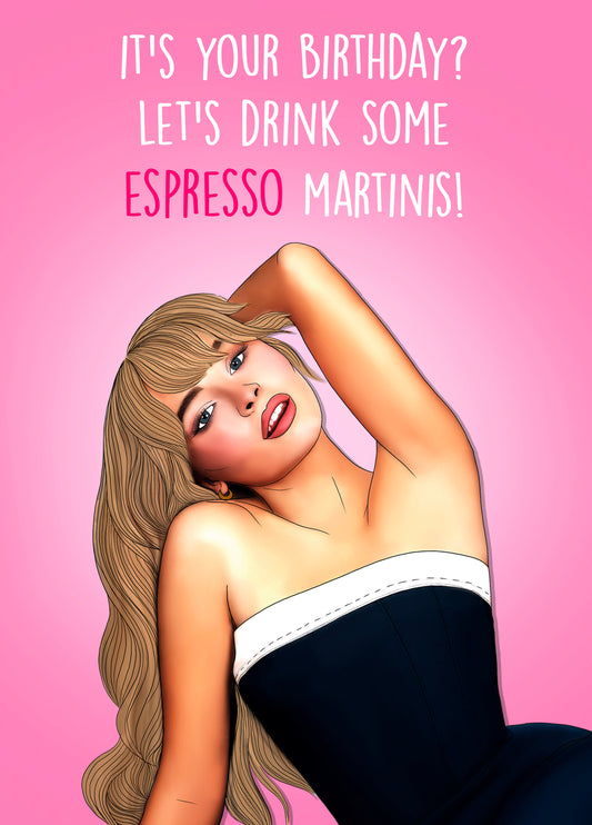 Sabrina Carpenter Espresso Birthday Card