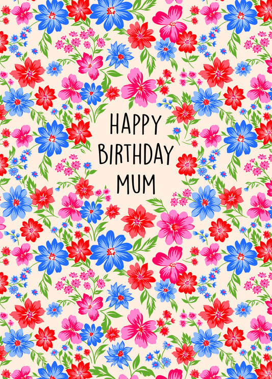 Pretty Floral Birthday Card For Mum