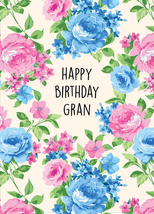 Floral Birthday Card For Gran