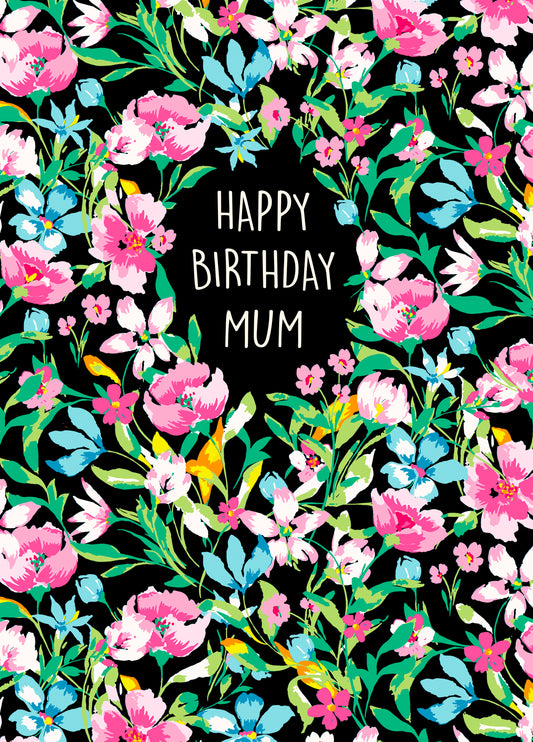 Pretty Floral Birthday Card For Mum
