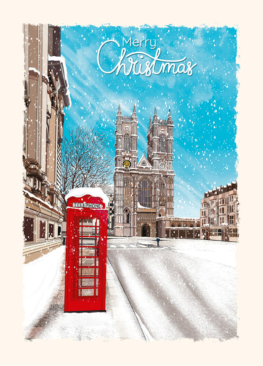 London Postbox At Christmas In The Snow