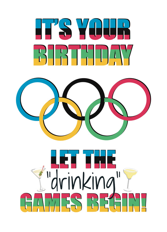 Drinking Games Olympics - Funny Birthday Card