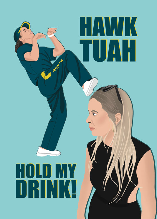 Hawk Tuah V Raygun Funny Birthday Card