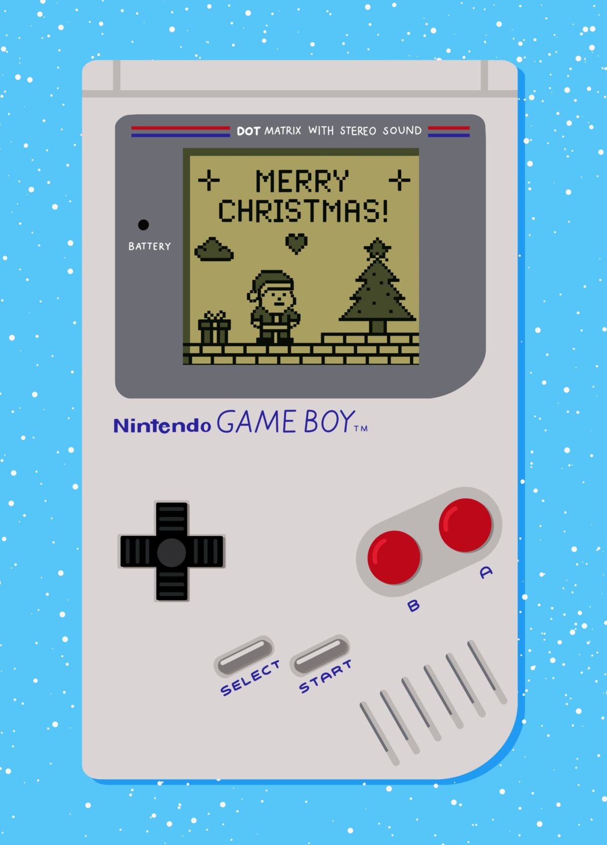 Retro Game Boy Christmas Card