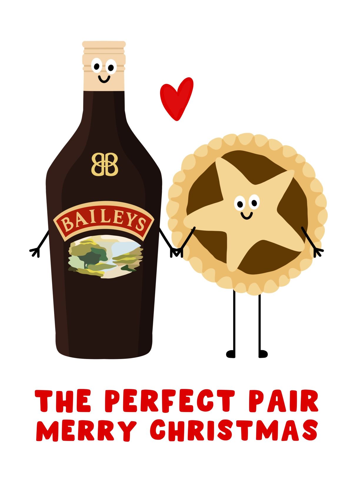 Baileys And Mince Pie Christmas Card