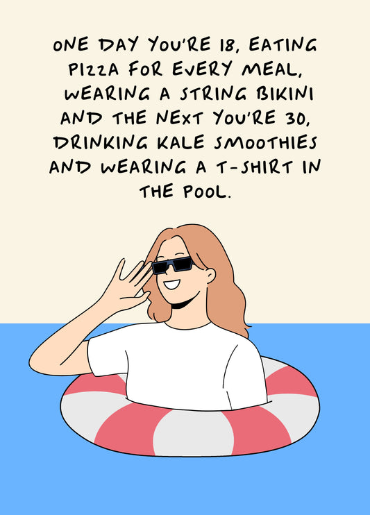 30th T-shirt In The Pool Card