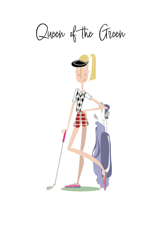 Queen Of The Green Golfer Card