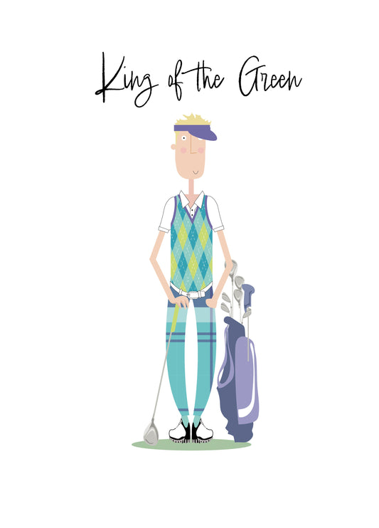 King Of The Green Golfer Card